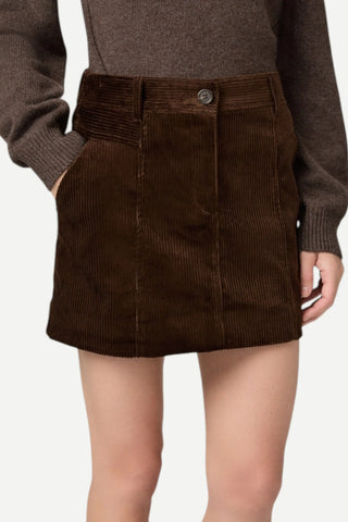 Paige Denim Camden Corduroy Mini Skirt, Hickory
