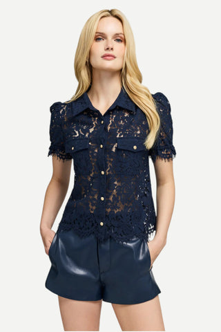 Generation Love Mikaelle Lace Shirt, Peacock