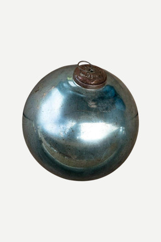 Park Hill Collection Antique Shiny Blue Kyanite Glass Ball Ornament, Medium Park Hill Collection