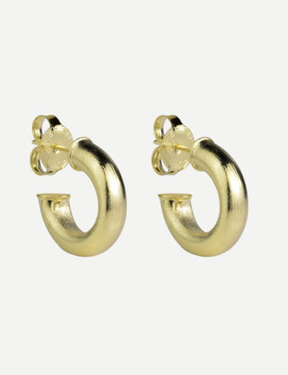 Sheila Fajl Thin & Tiny  Chantal Hoops, Brushed 18K Gold Plated