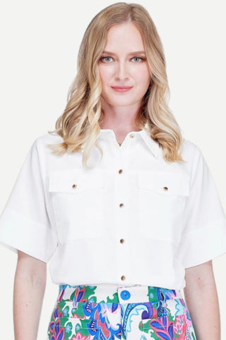 Jade Pocket Shirt, White JADE