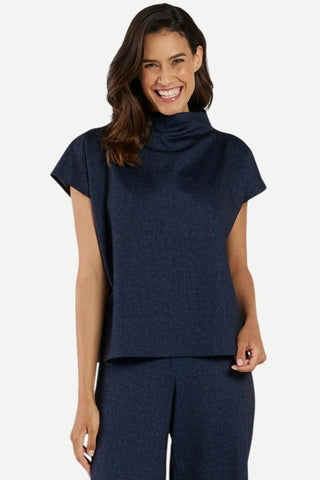 Jude Connally Tillie Denim Top, Navy