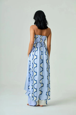 LAVI Kira Sleeveless Open Drape Top, Blue LAVI