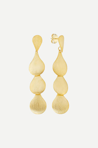 Sheila Fajl Harper Earrings, Brushed 18K Gold Plated
