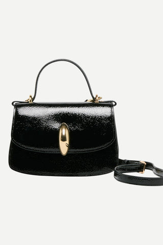 Dolce Vita Lucia Stella Crossbody, Black Leather Crackled