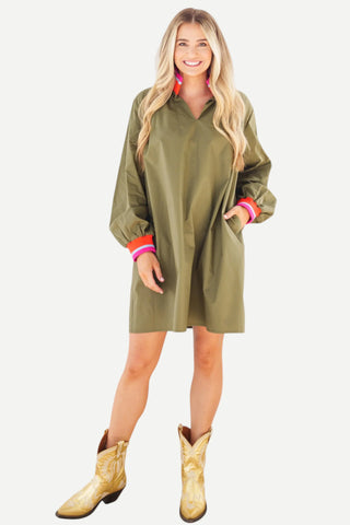 Caryn Lawn Reece Dress, Olive