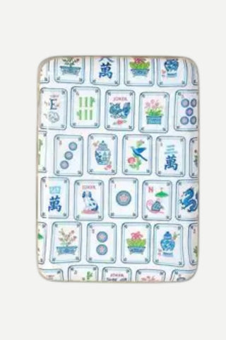 Two's Company LARGE Mahjong Tile Metal Trinket / Desk Trays(decorative use only), Iron/Enamel