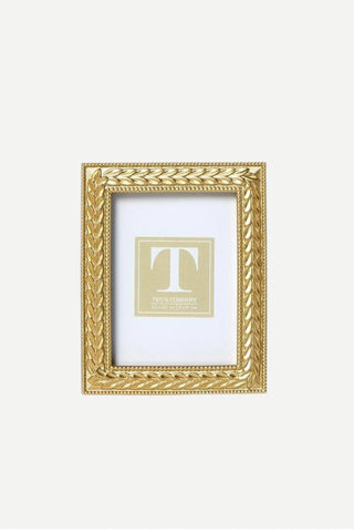 Two's Company Laurel Wreath Gold Photo Frame, Rectangle