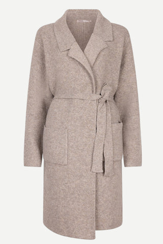 Esqualo Long Pockets Cardigan, Taupe Melange
