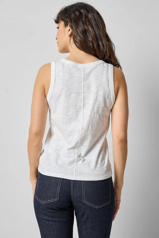 Lilla P Back Seam Tank, White