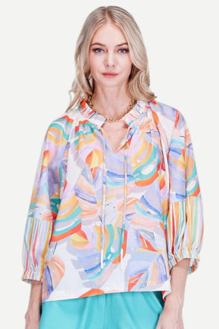 Joy Joy Peasant Top, Painted Palms JOY JOY