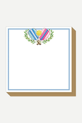 Rosanne Beck Collections Luxe Notepad, Handpainted Preppy Pickleball Paddles