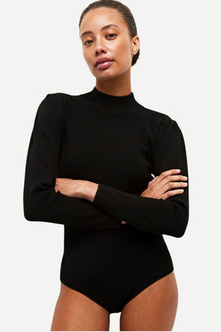 Marie Oliver Barrett Knit Bodysuit, Black