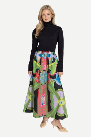 House of MBR Keaton© Mixed Media Turtle Neck Dress