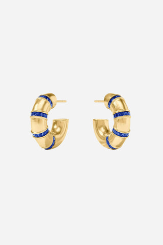 Julie Vos Gold Valentine Hoop Earring, Sapphire Blue