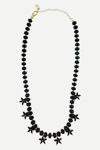 Smith & Co Beaded Bloom Necklace, Navy