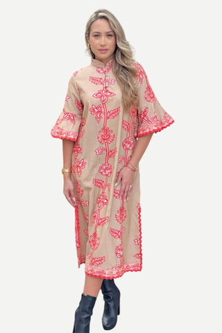 Isla Payal Como Midi Dress, Begonia Tan