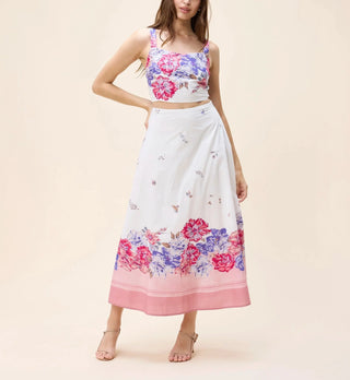 Cleobella Shea Ankle Skirt, Camellia Print CLEOBELLA