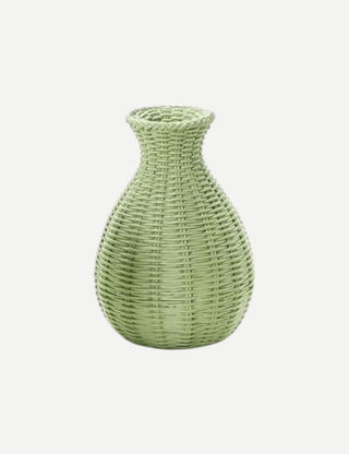 Two's Company Verdigris Basket Weave Pattern Vase
