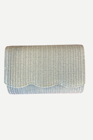 Lisi Lerch Scallop Ruby Handbag, Blue Straw