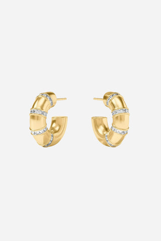 Julie Vos Gold Valentine Hoop Earring, Cubic Zirconia