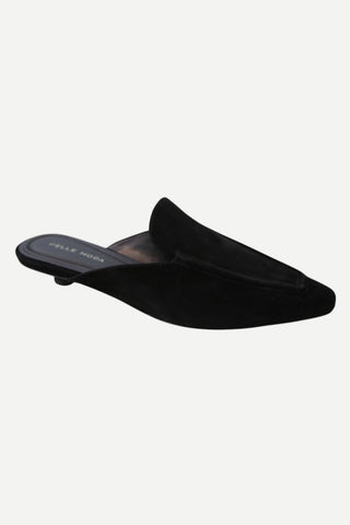 Pelle Moda Amias Flat - Black Kid Suede