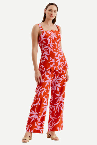 Tyler Boe Gianna Linen Tropical Orchid Pant