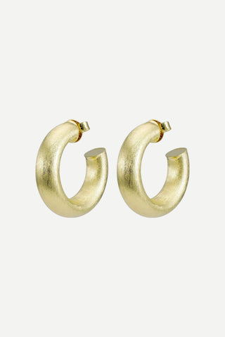 Sheila Fajl Small Chantal Hoops, Brushed 18k Gold Plated