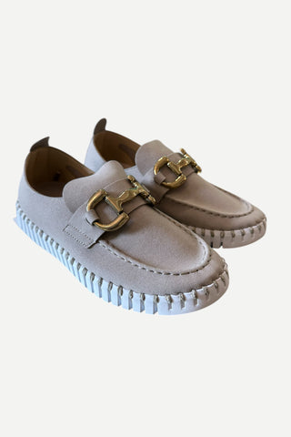 Isle Jacobsen Tulip Flat Slip-on w/Buckle, Atmosphere
