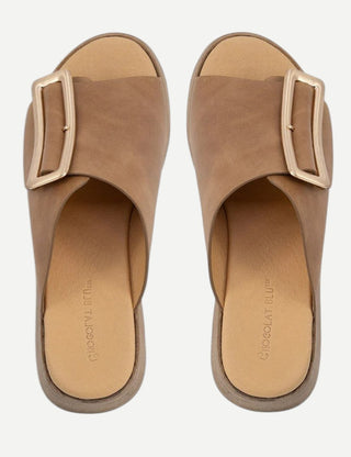 Chocolat Blu Ela Wedge Sandal, Camel Leather