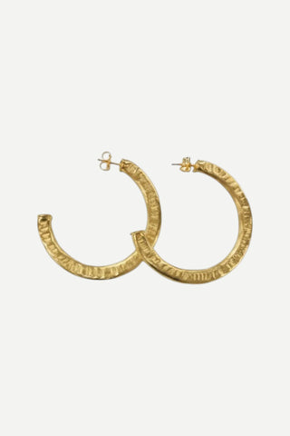 Shiela Fajl Hammered Arlene Hoops, Brushed 18K Gold Plated SHEILA FAJL
