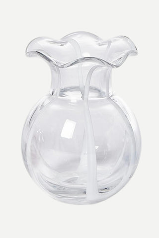 Two's Company Ruffled Ribbon Vase, White TWO'S COMPANY