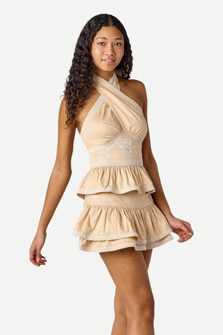 Cake For Dinner Madonna Mini Skirt, Beige