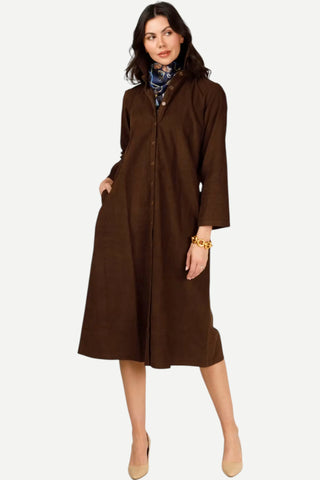 Holly Shae Adele Cord Dress, Chocolate Brown