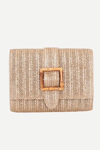 Lisi Lerch Janie Straw Clutch Handbag, Gold LISI LERCH