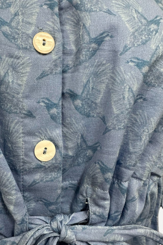 Holly Shae Catherine Dress, Blue Hummingbirds