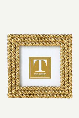 Two's Company Gold Rope Frame, Square