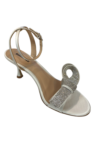 Lola Cruz Tacon Sandals, White Satin