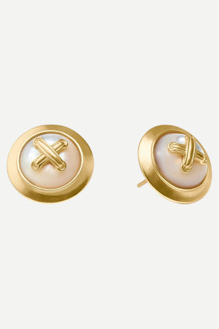 Julie Vos Essex Stud Earring, Mother of Pearl