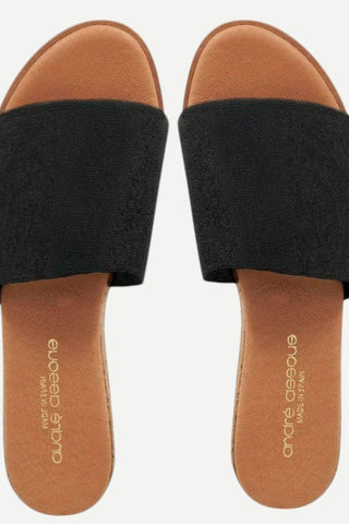 Andre Assous Nessie Wedge Sandal, Black