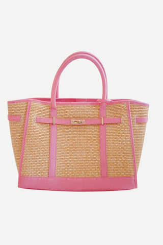 Lisi Lerch Spencer Raffia Tote, Pink