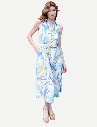 Never A Wallflower Princess Seam Dress, Aquamarine Watercolor