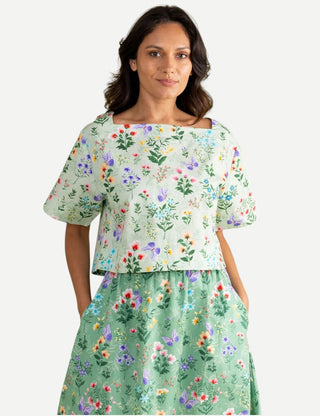 Double A Farah Top, Meadow Botanical
