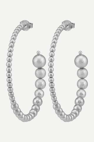 Sheila Fajl Crescent Hoops Earrings, Silver