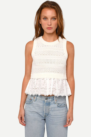 Love the Label Ebba Sweater Tank Top, White LOVE THE LABEL
