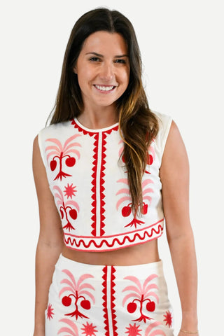 Victoria Dunn Maura Blouse, Coral Grove