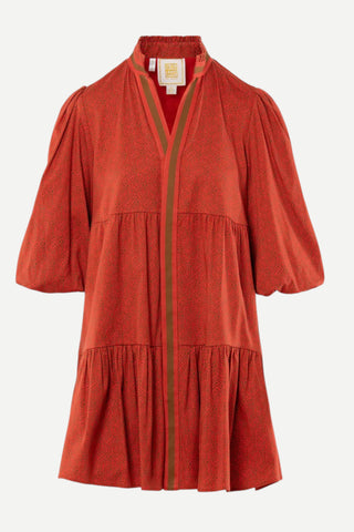 Emily McCarthy Sadie Dress - Red Tonal Monogram