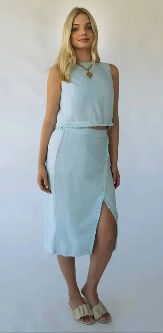 Sarah Alexis Michelle Faux Wrap Skirt, Pool Sarah Alexis