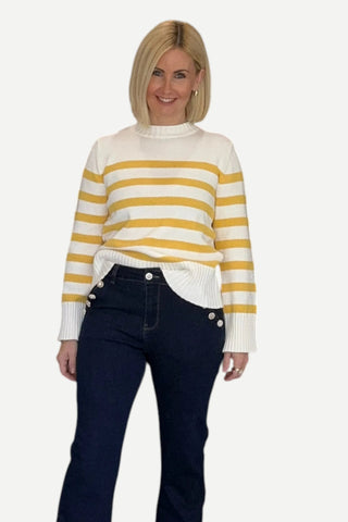 Pissenlit Crewneck Cotton Cashmere Sweater, Ivory Lemon