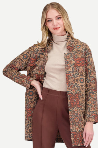 Jade Car Coat, Spiced Mosaic